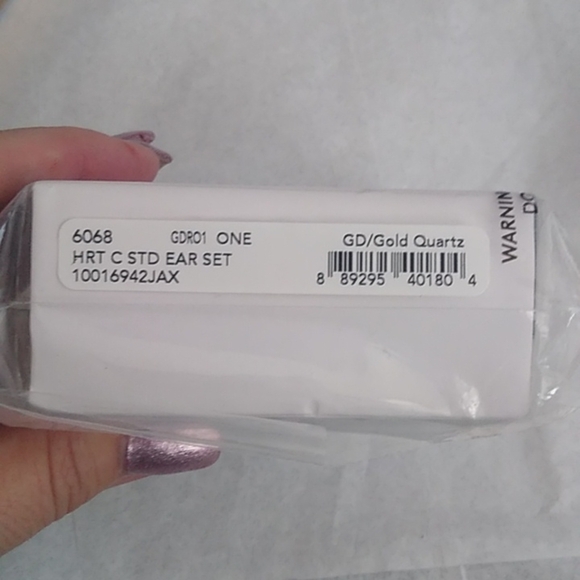 Coach 6068 Heart Stud Earrings Set, Gold/Gold Quartz, 2 pair set - Picture 7 of 7